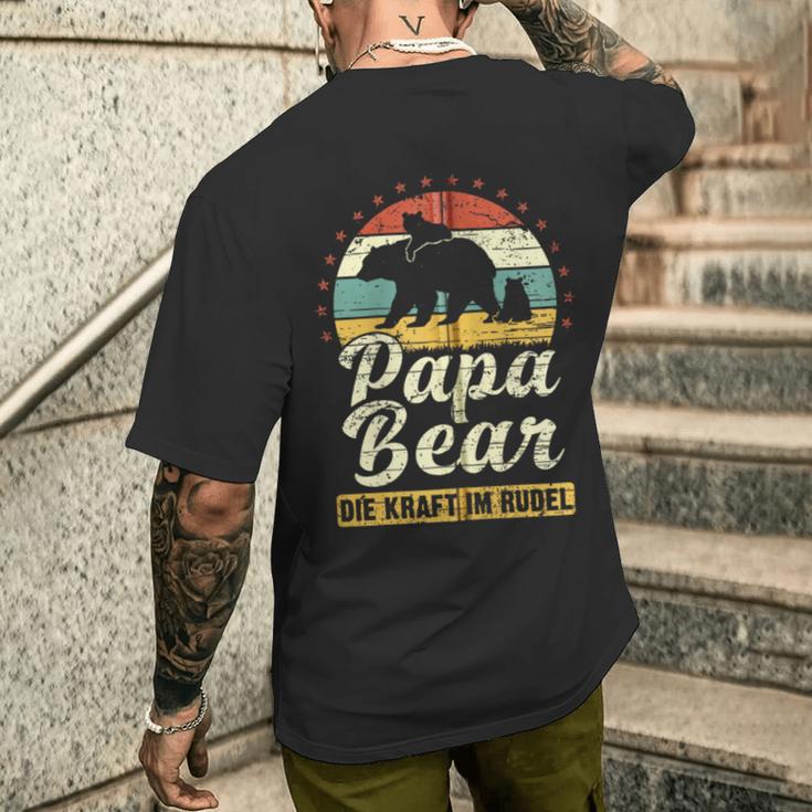 Papa Bear 2 Bären-Welpen Papa 2 Kinderatertag Bär Kapuzenjacke T-Shirt mit Rückendruck Geschenke für Ihn