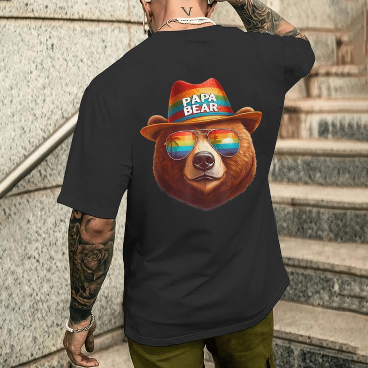 Papa Bear Papa Bearatertagsgeschenk Für Papa Spruch Lustig T-Shirt mit Rückendruck Geschenke für Ihn