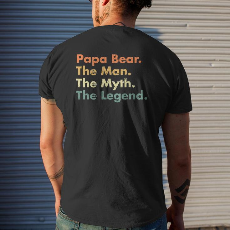 Papa Bear The Man The Myth The Legend Father Dad Uncle Mens Back Print T-shirt Gifts for Him