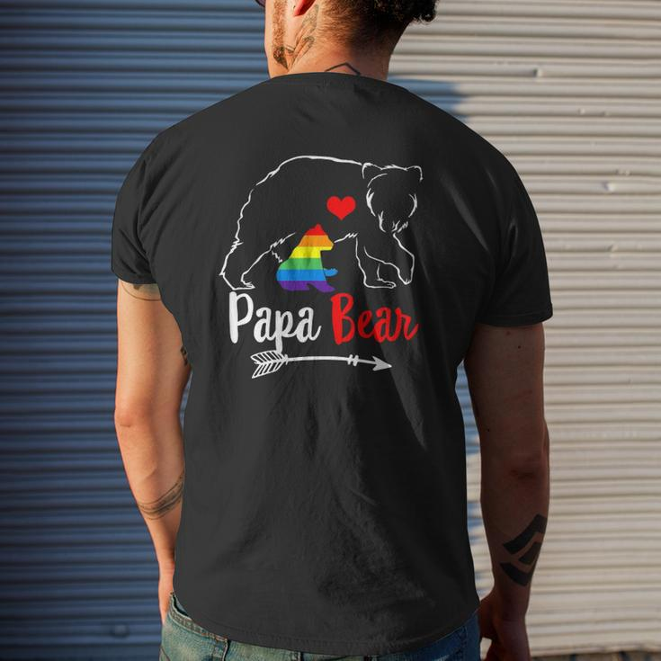 Papa Bear Proud Dad Daddy Ally Lgbtq Rainbow Flag Human Mens Back Print T-shirt Gifts for Him