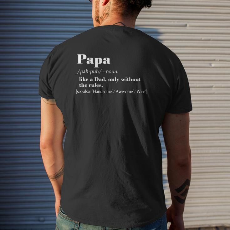 Papa Like A Dad Only Without The Rules For Men Mens Back Print T-shirt Gifts for Him