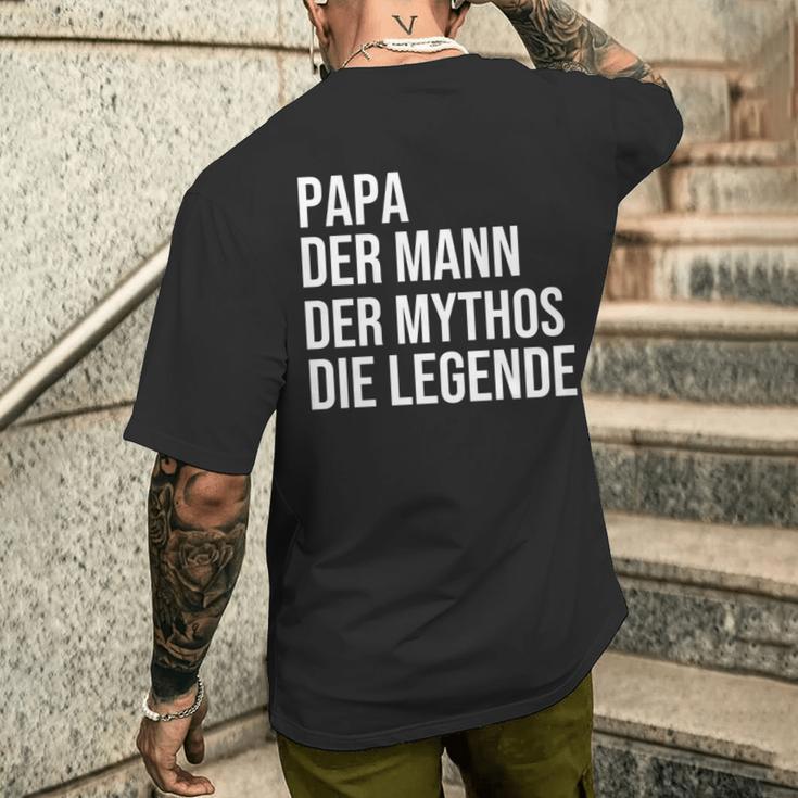 Papa Der Mann Der Mythos Die Legende Long-Sleeved T-Shirt mit Rückendruck Geschenke für Ihn