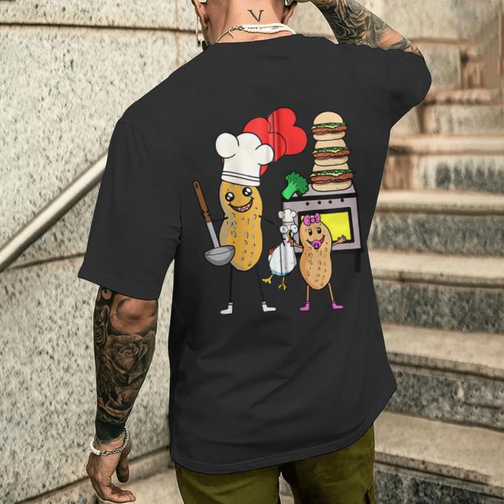 Papa Erdnuss Familie Kochen Köche Kind Kochkunst Huhn Nuss Kapuzenjacke T-Shirt mit Rückendruck Geschenke für Ihn