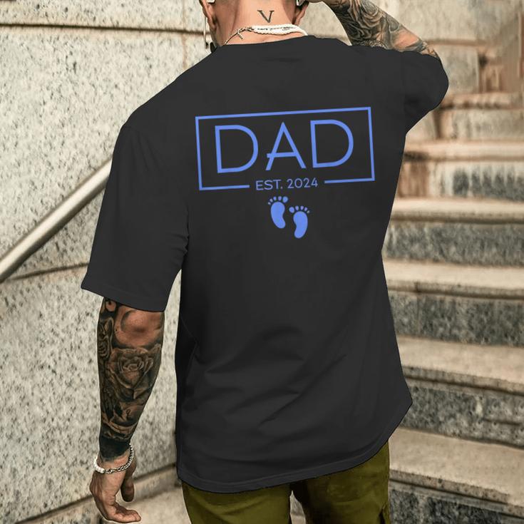 Papa Established Est 2024 Junge Neugeborener Herren Neuer Papa T-Shirt mit Rückendruck Geschenke für Ihn