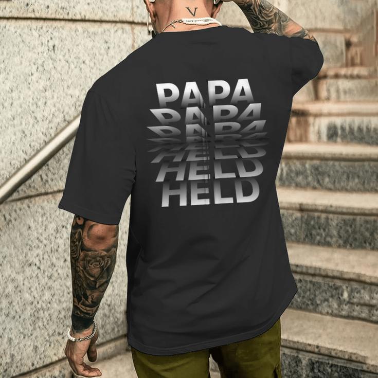 Papa Held Ehemannater Männer Umblätternatertag Kapuzenjacke T-Shirt mit Rückendruck Geschenke für Ihn