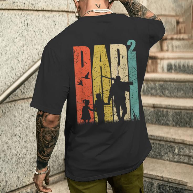 Papa Hoch 2 Kurzärmliges Herren-T-Kurzärmliges Herren-T-Shirt für Zweifach-Väter, Jäger-Motiv Geschenke für Ihn