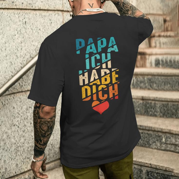 Papa Ich Habe Dich Liebe Father Family Bester Papa T-Shirt mit Rückendruck Geschenke für Ihn