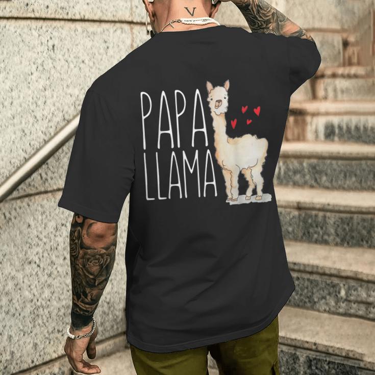 Papa Lama Lustig Passende Familie Stamm Papa Opa T-Shirt mit Rückendruck Geschenke für Ihn