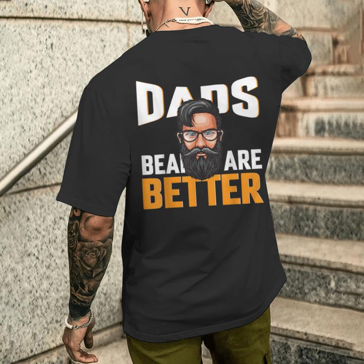 Papa Mann Mit Bart Zukünftiger Papa 2023 Bester Papa T-Shirt mit Rückendruck Geschenke für Ihn