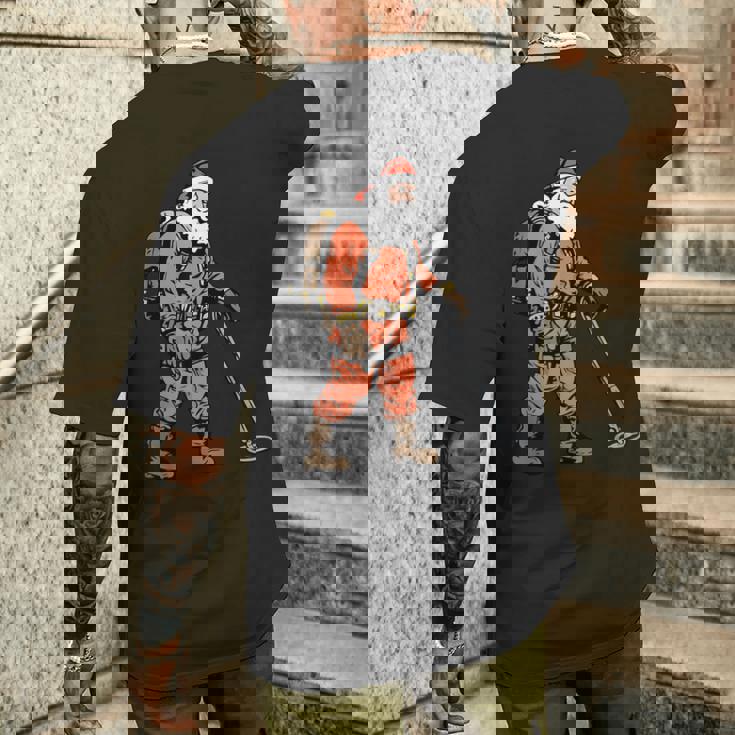 Papá Noel Como Detectorista De Metales Detección De Metales Navidad Camiseta Hombre Estampado Espalda Regalos para él