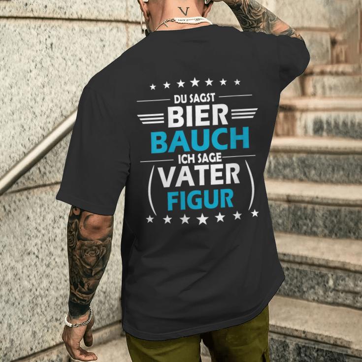 Papa Spruch Bier Lustig Geschenkatertag Bierbauchater Mit-Ausschnitt T-Shirt mit Rückendruck Geschenke für Ihn