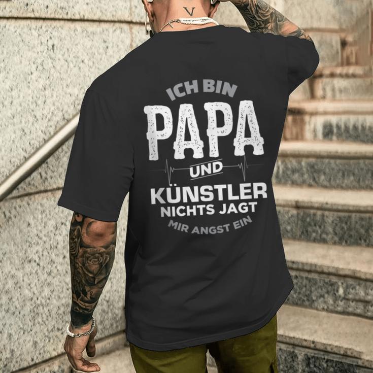 Papa Und Künstler Für Mann Freund Musiker Sänger T-Shirt mit Rückendruck Geschenke für Ihn