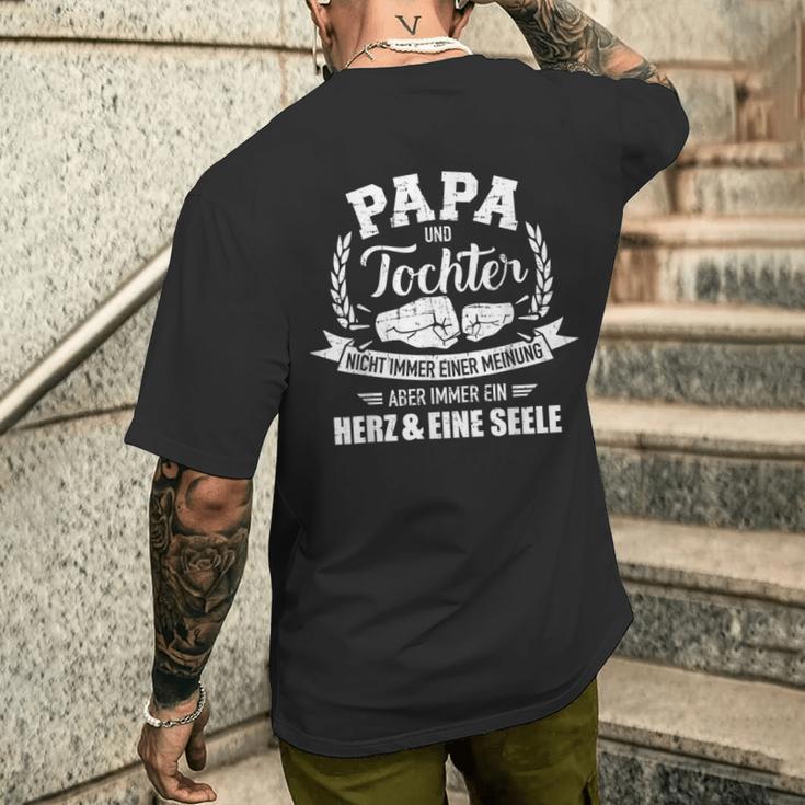 Papa Und Tochter Heart Und Seele Slogan T-Shirt mit Rückendruck Geschenke für Ihn