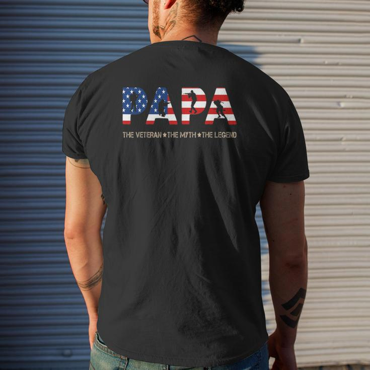 Papa The Veteran The Myth The Legend Mens Back Print T-shirt Gifts for Him