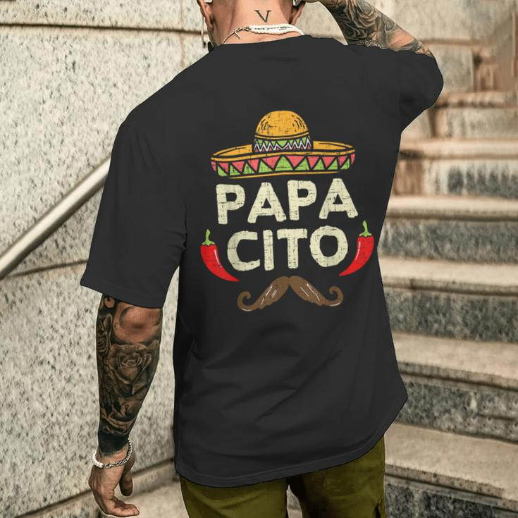 Papacito Cinco De Mayo Dad Fiesta Mexican Father's Day Men's T-shirt Back Print Gifts for Him