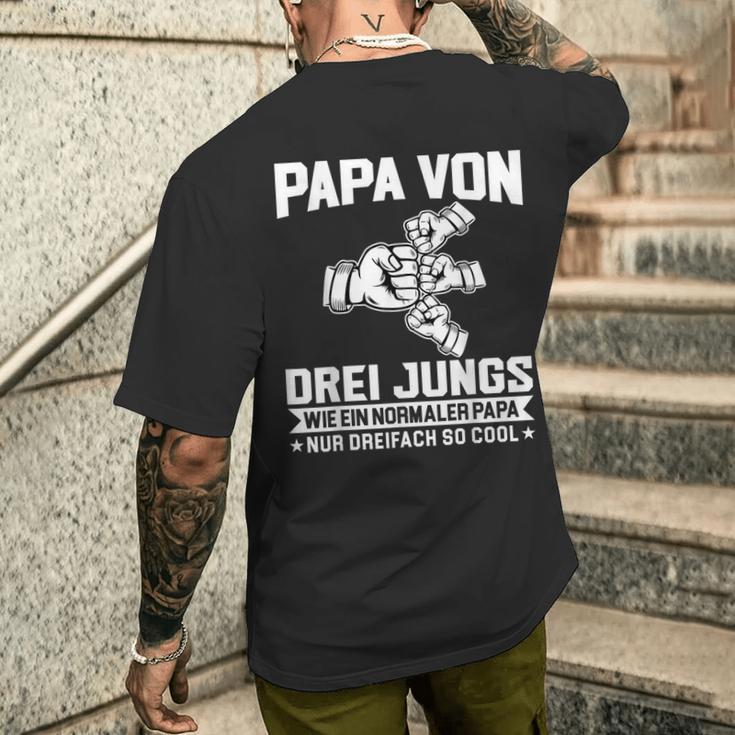 With Papaon Drei Jungs Wie Papa German T-Shirt mit Rückendruck Geschenke für Ihn