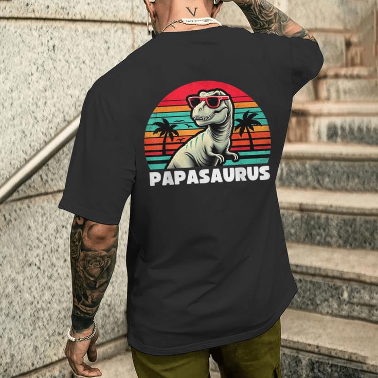 PapasaurusRex Papa Saurus Dinosaurier Familie T-Shirt mit Rückendruck Geschenke für Ihn