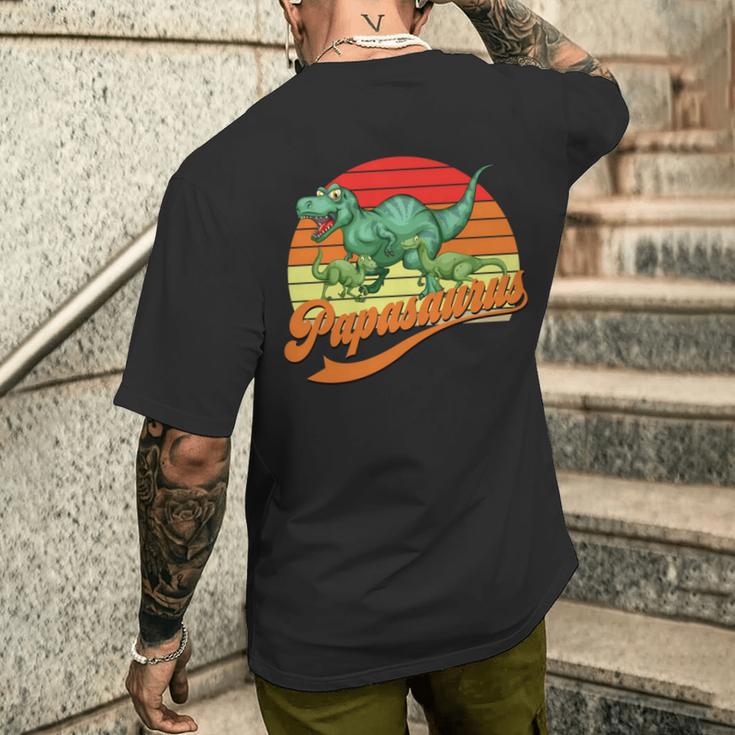 Papasaurus Lustigesater Papa Dino T-Shirt mit Rückendruck Geschenke für Ihn