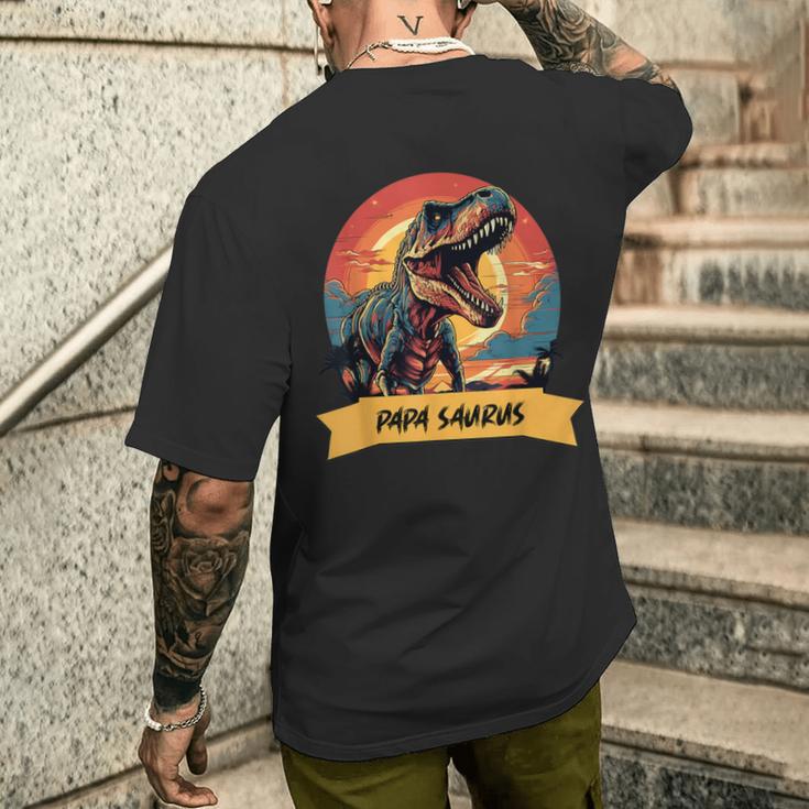 PapasaurusRex Dinosaurier Papa Saurus Grandpapa T-Shirt mit Rückendruck Geschenke für Ihn