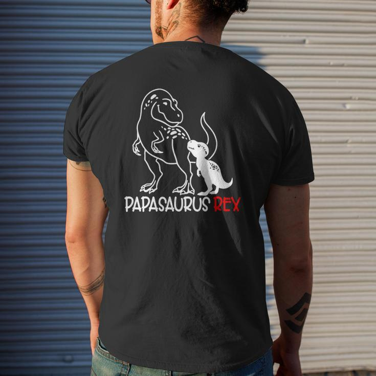 Papasaurusrex Dinosaur Papa Saurus Father's Day Mens Back Print T-shirt Gifts for Him