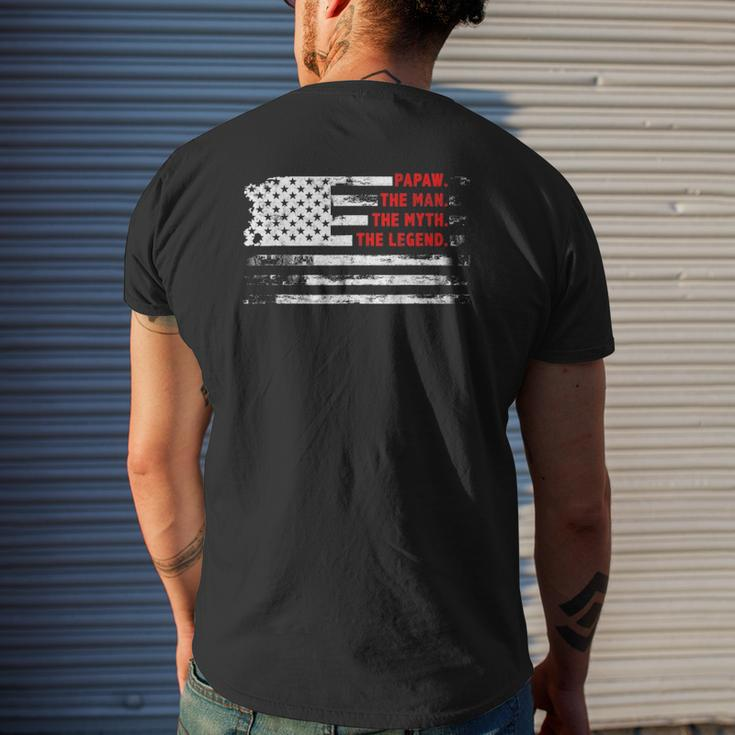 Papaw The Man Myth Legend American Usa Flag Father’S Day Mens Back Print T-shirt Gifts for Him