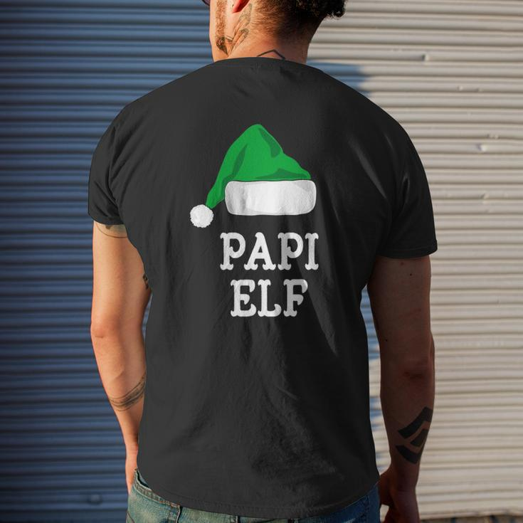 Papi Elf Christmas Matching Family Group Xmas Mens Back Print T-shirt Gifts for Him