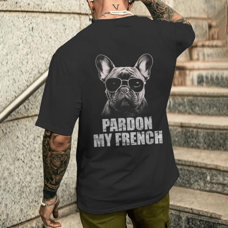 Pardon My French Bulldog Frenchie Lover Men's T-shirt Back Print Gifts for Him