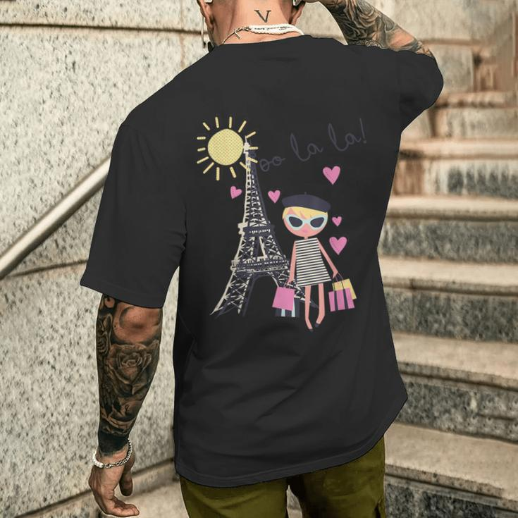 Paris France Eiffel Tower Retro Souvenir Vintage T-Shirt mit Rückendruck Geschenke für Ihn