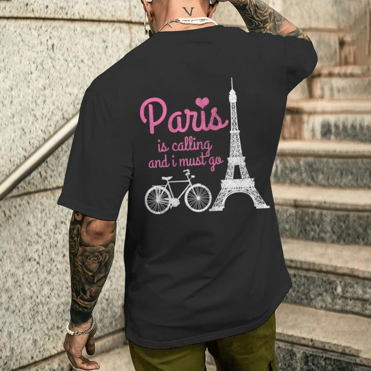 Paris France Eiffel Tower Souvenir T-Shirt mit Rückendruck Geschenke für Ihn