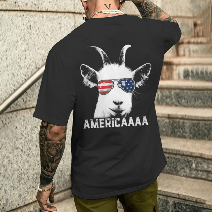 Patriotic Goat 4Th Of July Boys Goat Americaaa Men's T-shirt Back Print Gifts for Him