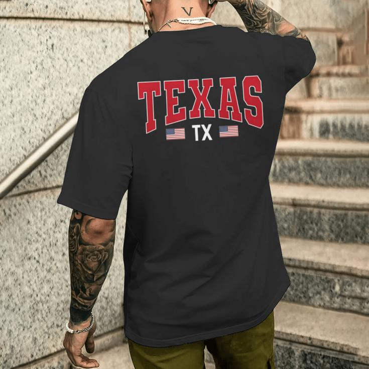 Patriotic Texas Tx Usa Flag Vintage Texan Texas Men's T-shirt Back Print Funny Gifts