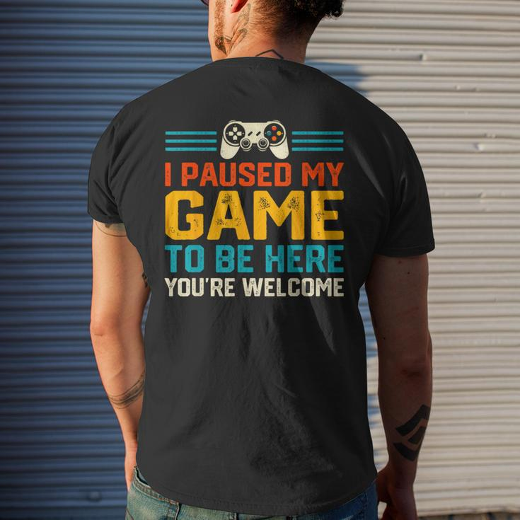 I Paused My Game To Be Here Video Gamer Gaming For N Boys Men's T-shirt Back Print Gifts for Him