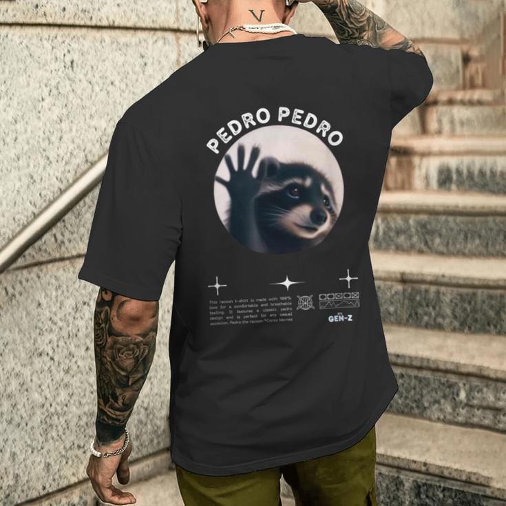 Pedro Pedro Pedro Dancing Racoon Meme T-Shirt mit Rückendruck Geschenke für Ihn