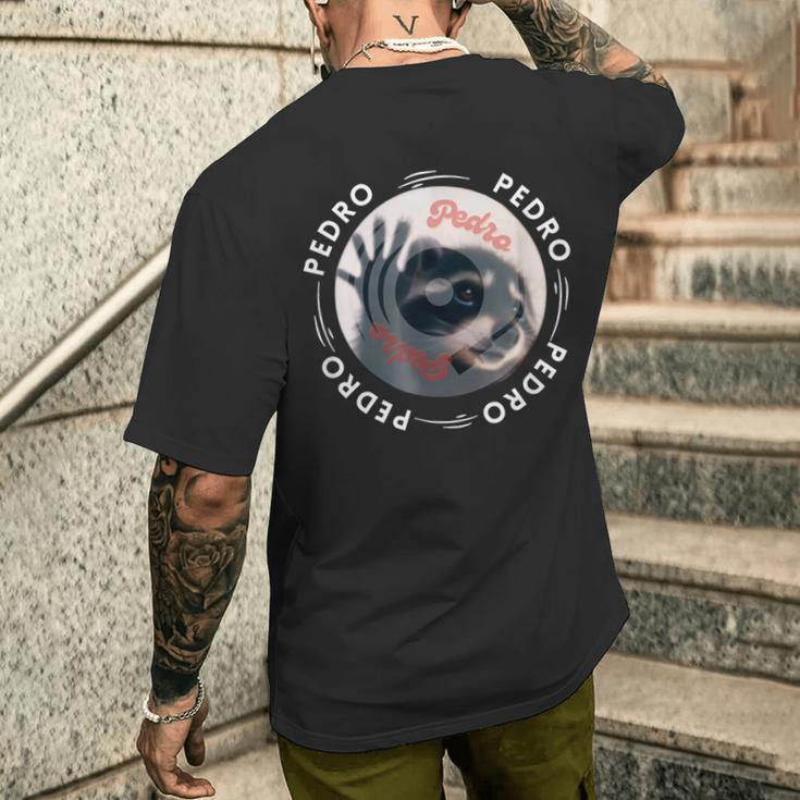 Pedro Tanzender Waschbär Pedro Pedro Tanzender Waschbär Meme T-Shirt mit Rückendruck Geschenke für Ihn