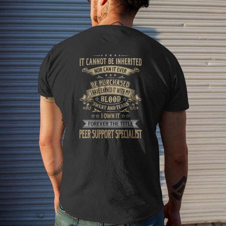 Peer Support Specialist Forever Job Title Shirts Mens Back Print T-shirt Gifts for Him