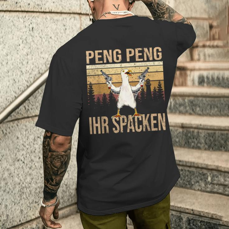 Peng Peng Ihr Spacken Kurzärmliges Herren-T-Kurzärmliges Herren-T-Shirt, Vintage Gänse-Design Lustig Geschenke für Ihn