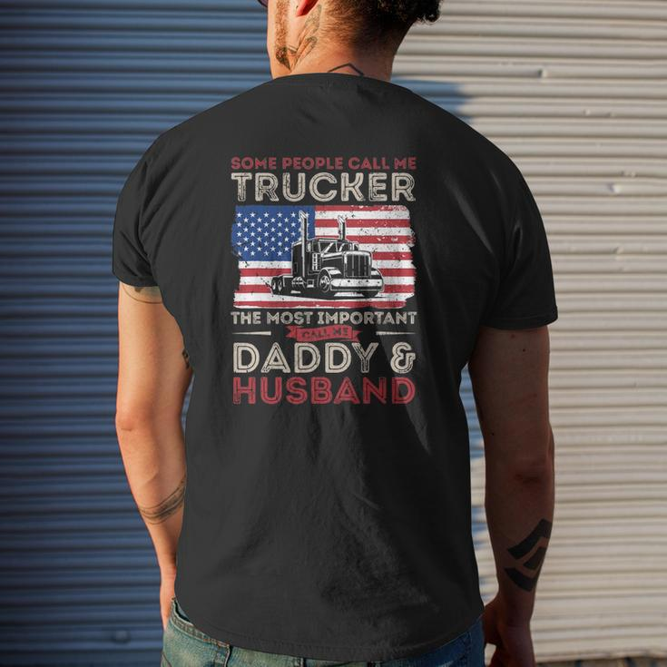 Some People Call Me Trucker The Most Important Daddy Husband Mens Back Print T-shirt Gifts for Him