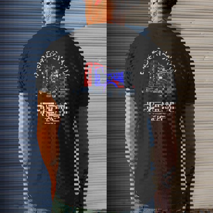 People’S Convoy Freedom 2022 Support Truckers Mens Back Print T-shirt Gifts for Him People’S Convoy Freedom 2022 Support Truckers Mens Back Print T-shirt Gifts for Him