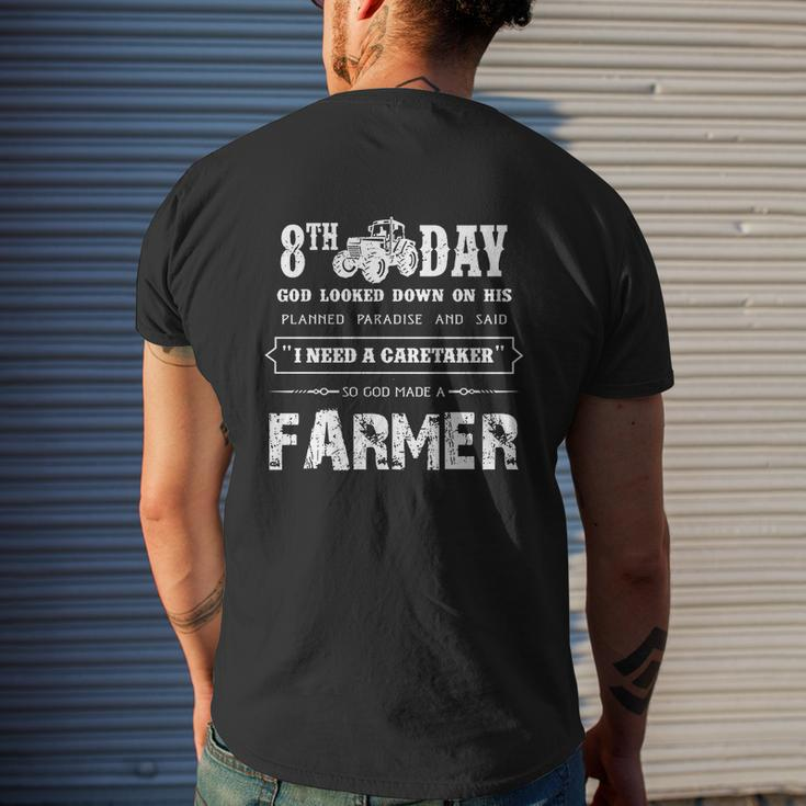 Perfect Farmer T-Shirt On The 8Th Day God Made Farmer Mens Back Print T-shirt Gifts for Him