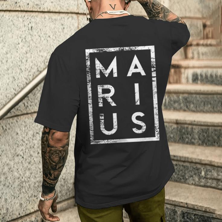 Personalisiertes Marius Vintage-Schwarz Kurzärmliges Herren-T-Kurzärmliges Herren-T-Shirt, Retro Namensdesign Geschenke für Ihn