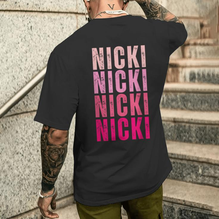 Personalized Name Nicki I Love Nicki Vintage Men's T-shirt Back Print Funny Gifts