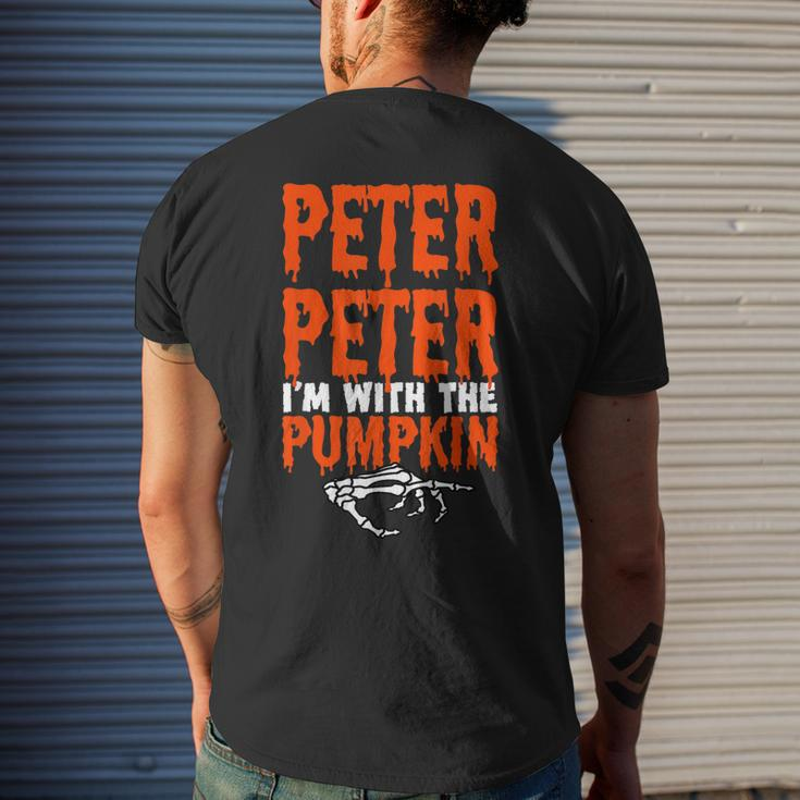 Peter I'm With The Pumpkin Halloween Costume Couple Mens Back Print T-shirt Gifts for Him