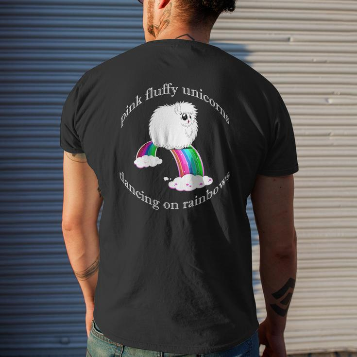 PfudorShirt Pink Fluffy Unicorns Dancing On Rainbows Mens Back Print T-shirt Gifts for Him