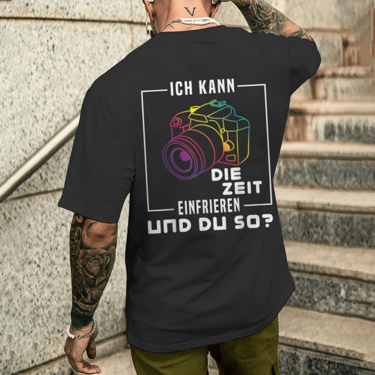 Photographer Ich Kann Die Zeit Frefreezeren T-Shirt mit Rückendruck Geschenke für Ihn