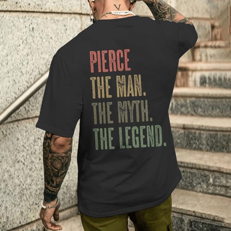 Pierce The Man The Myth The Legend Boys Name Men's T-shirt Back Print Gifts for Him