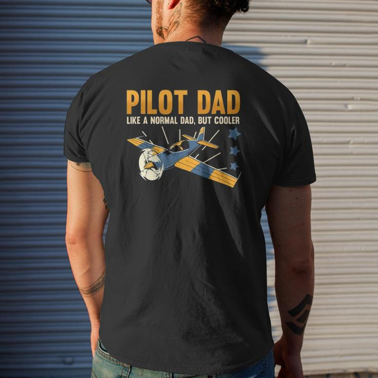 Pilot Dad Like A Normal Dad But Cooler Aviation Quote Mens Back Print T-shirt Gifts for Him
