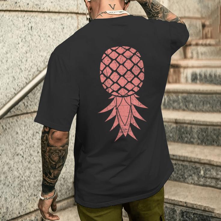 Pineapple Swinger Summer Fruit Gourmetegan T-Shirt mit Rückendruck Geschenke für Ihn