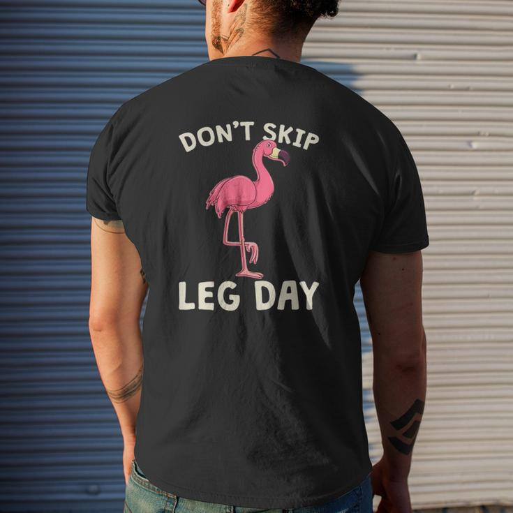 Pink Flamingo Workout Don't Skip Leg Day Gym Fitness Mens Back Print T-shirt Gifts for Him