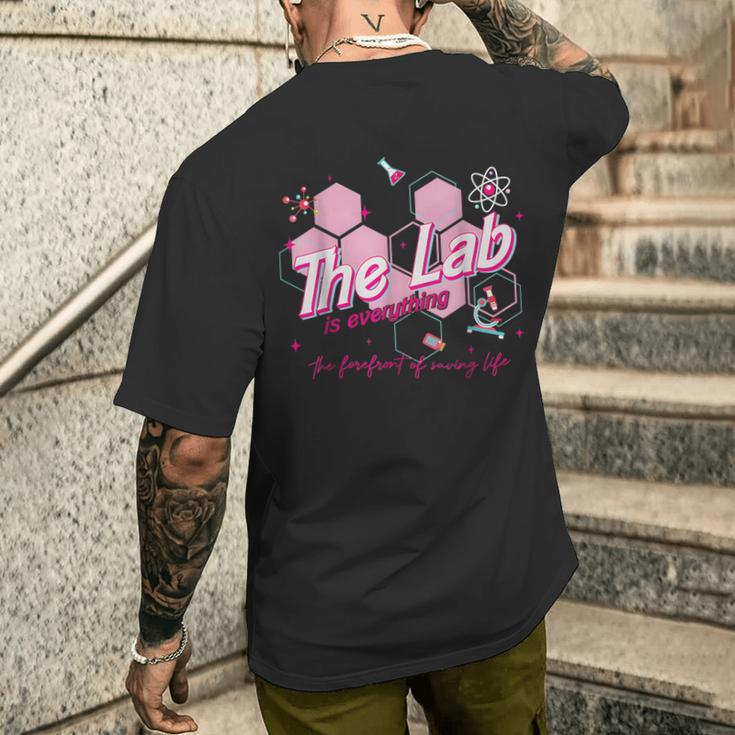 Pink Retro Lab Week 2024 Medical Lab Science Men's T-shirt Back Print Gifts for Him