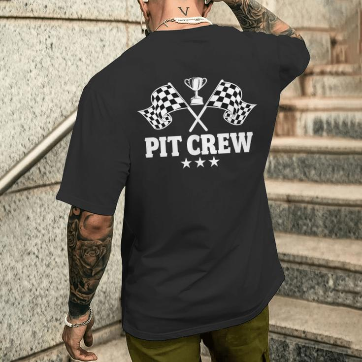 Pit Crew Race Car Family Birthday Party Racing Women Men's T-shirt Back Print Gifts for Him